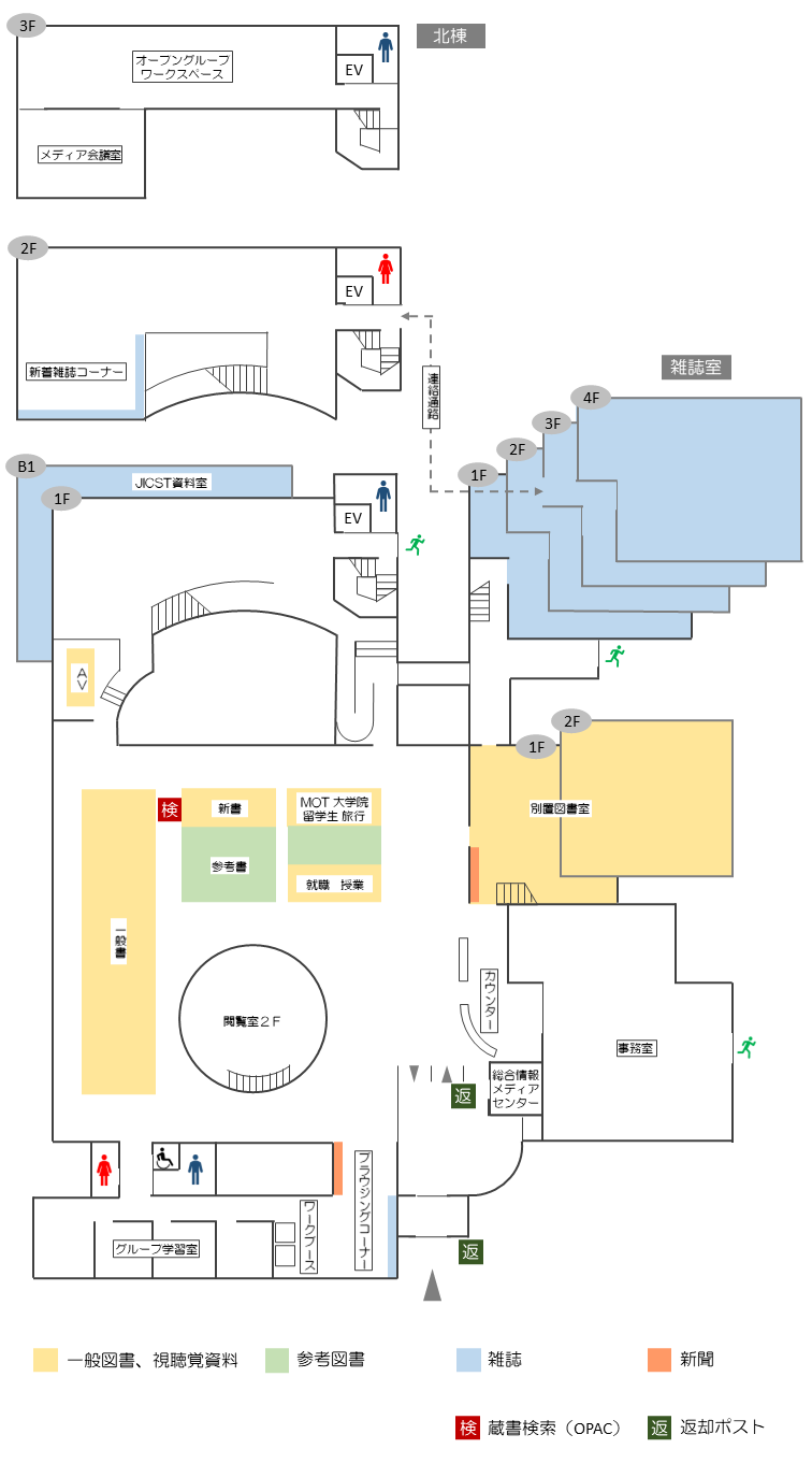 小金井図書館フロアマップ